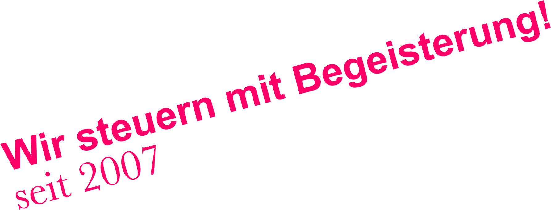 Wir steuern mit Begeisterung seit 2007